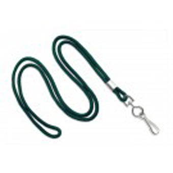 BRADY PEOPLE ID, LANYARD STANDARD, FOREST GREEN, ROUND WOVEN LANYARD WITH NICKEL PLATED STEEL SWIVEL HOOK, PACKS OF 100 WITH MOQ OF 1 PACK
